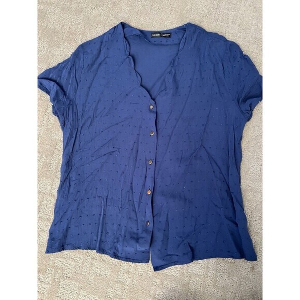 SHEIN Top In‎ Blue, Size Large